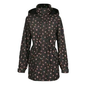 Cabi Jacket Rainy Day 4115 Hooded Utility Black Pink Floral Women’s Sz L (V4